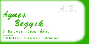 agnes begyik business card